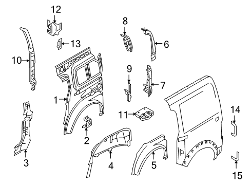 2011 Ford Transit Connect Inner Structure - Side Panel Front Pillar Diagram for 9T1Z-17416A82-A