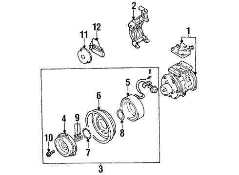 1997 Chrysler Sebring A/C Condenser, Compressor & Lines Clutch-A/C Compressor Diagram for 4762849