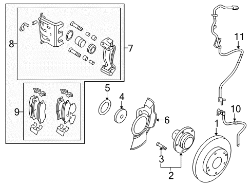 2012 Hyundai Tucson Anti-Lock Brakes CALIPER Kit-Front Brake, LH Diagram for 58180-2SA70