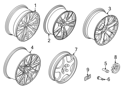 2022 BMW X5 Wheels Disc Wheel Light Alloy Ceriu Diagram for 36118072002