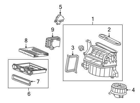2015 Honda Crosstour A/C & Heater Control Units Blower Sub-Assembly Diagram for 79305-TA0-A11