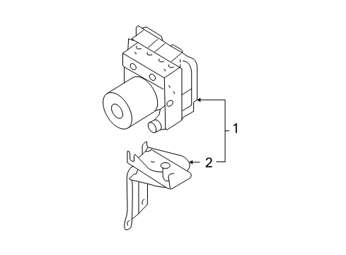 2009 Hyundai Santa Fe ABS Components Hydraulic Module Assembly Diagram for 58900-2B800