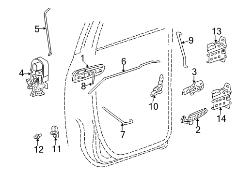 2002 Dodge Ram 1500 Rear Door - Lock & Hardware Handle-Cargo Door SHUTFACE Diagram for 55275108