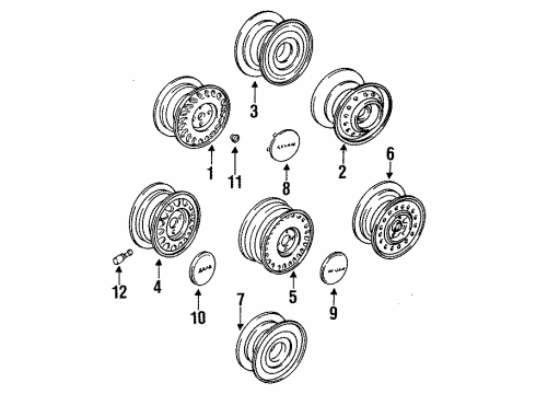 1990 Acura Legend Wheels & Trim Cap Assembly, Wheel Center (Clear) Diagram for 44732-SP0-A42