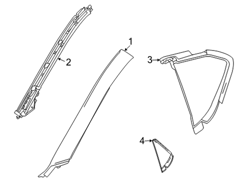 2020 Chevrolet Corvette Exterior Trim - Pillars Applique Panel Diagram for 84811061