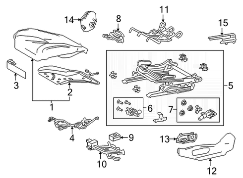 2022 Lexus LC500 Driver Seat Components SEAT SUB-ASSY, FR LH Diagram for 71102-11060-C0