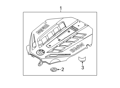 2015 BMW 750i Engine Appearance Cover Insert Diagram for 13717588499