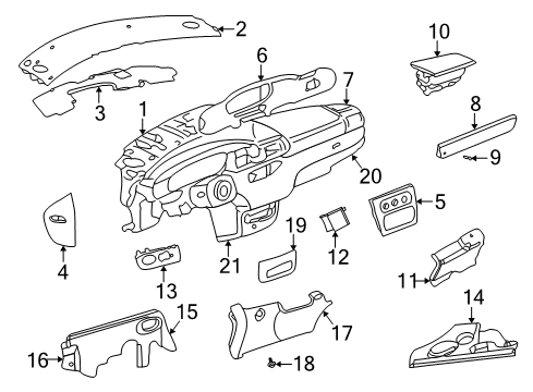 2002 Dodge Stratus Instrument Panel Cylinder Lock-Ignition Lock Diagram for 5083915AB