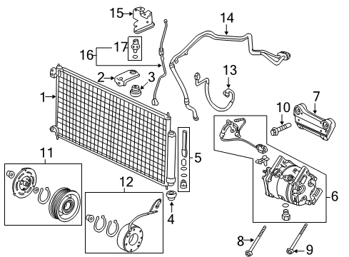 2005 Acura TSX Air Conditioner Stay, Air Conditioner Pipe Diagram for 80362-SEA-000