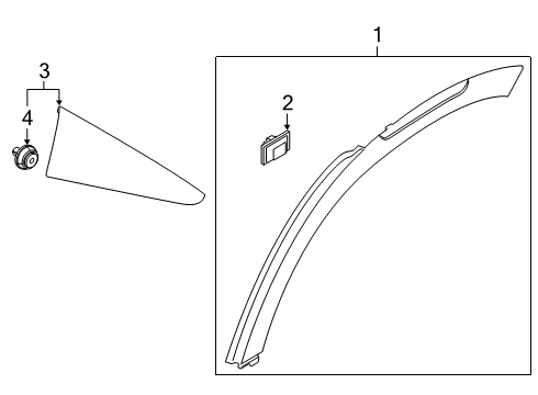 2022 Hyundai Venue Exterior Trim - Quarter Panel GARNISH Assembly-Qtr Side, LH Diagram for 87741-K2000-CA