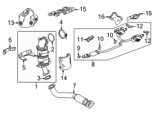 2021 Cadillac XT6 Exhaust Components Muffler & Pipe Diagram for 84754327