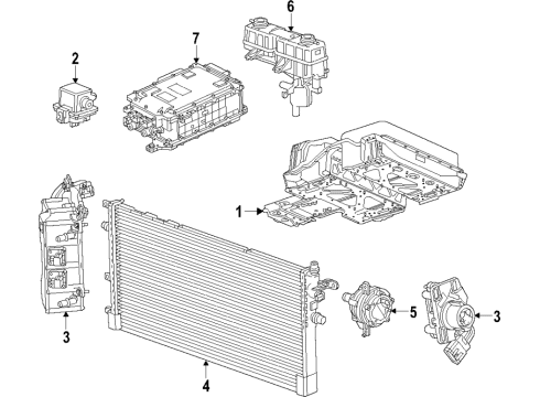 2014 Chevrolet Spark EV Hybrid Components, Battery, Cooling System Cable Assembly Diagram for 23149277