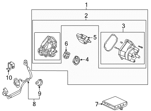 2002 Honda Accord Ignition System Coil Complete Plug Hole Diagram for 30520-P8E-S01