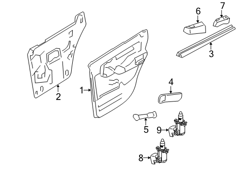 2006 Ford Explorer Rear Door Switch Bezel Diagram for 6L2Z-14524-CBD