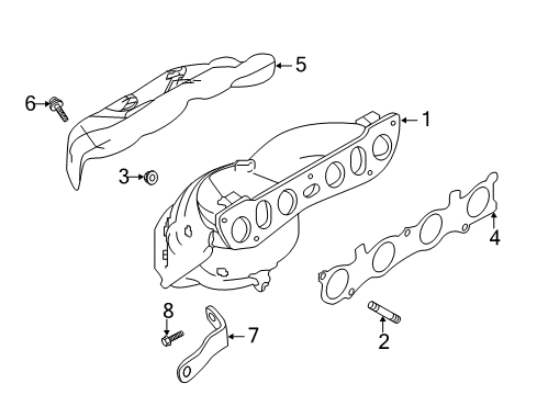 2017 Nissan Rogue Exhaust Manifold Exhaust Manifold With Catalytic Converter Diagram for 140E2-6FJ0A