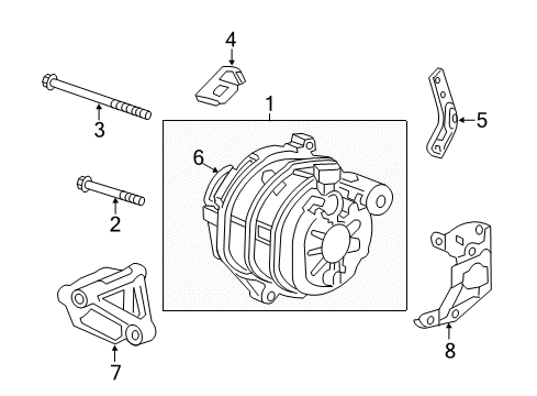 2014 Honda Civic Alternator Stay K, Engine Wire Harness Diagram for 32750-R1A-A00