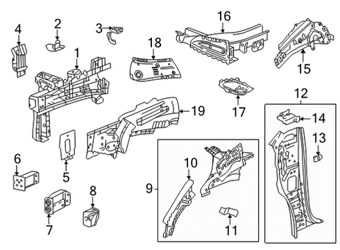 2022 Chevrolet Bolt EUV Structural Components & Rails Reinforcement Diagram for 42397859