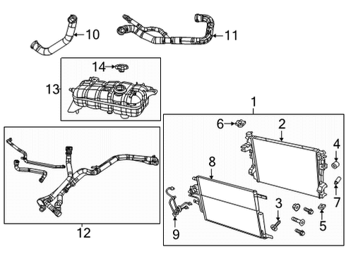 2021 Ram 1500 Radiator & Components RADIATOR OUTLET Diagram for 68429995AC