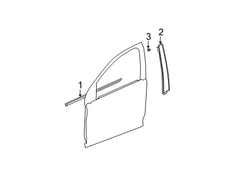 2003 Saturn Ion Exterior Trim - Front Door Applique Diagram for 15283075