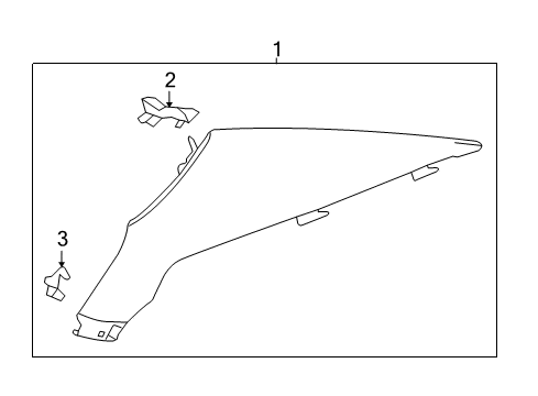 2014 Buick LaCrosse Interior Trim - Quarter Panels Upper Quarter Trim Diagram for 9057692