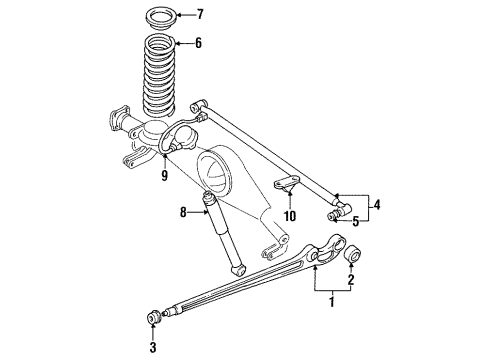 1997 Mitsubishi Montero Rear Axle, Ride Control, Stabilizer Bar, Suspension Components BUSHING K Diagram for MB584166