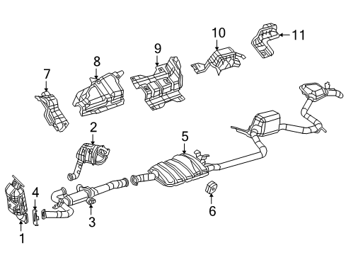 2020 Chrysler Pacifica Exhaust Components Shield-Dash Diagram for 68267100AA