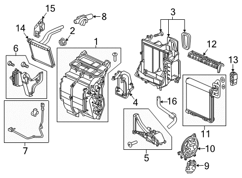 2017 Honda HR-V Switches & Sensors Duct, A Diagram for 79101-T7W-A01