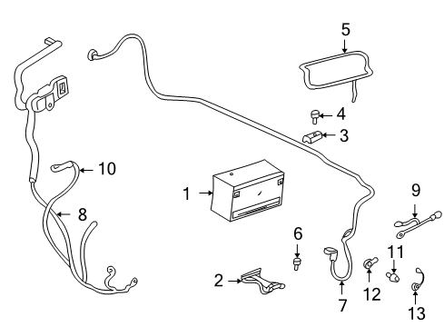 2003 Buick LeSabre Battery Cable Asm, Starter Solenoid & Generator Diagram for 88986780