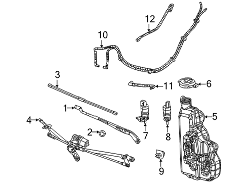 2022 Jeep Wagoneer Wiper & Washer Components WINDSHIELD WASHER Diagram for 68548931AA