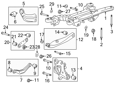 2014 Buick Regal Rear Suspension Components, Lower Control Arm, Upper Control Arm, Stabilizer Bar Rear Upper Control Arm Diagram for 20900532