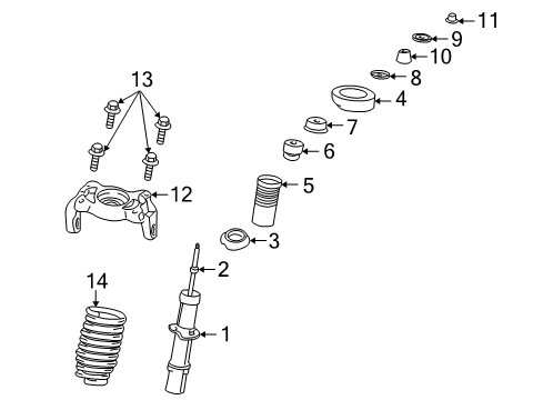 2001 Dodge Stratus Struts & Components - Front STRUT-Suspension Diagram for 4895037AB