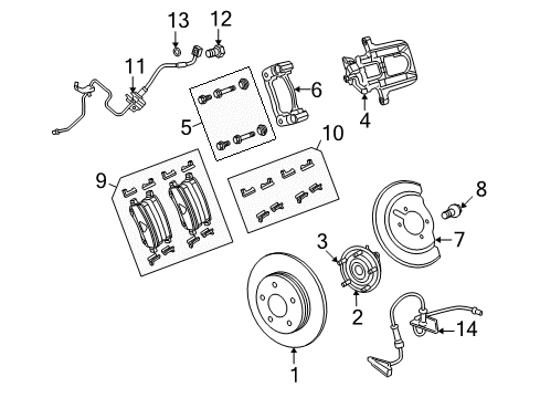 2009 Dodge Journey Brake Components Adapter-Disc Brake CALIPER Diagram for 68029886AA