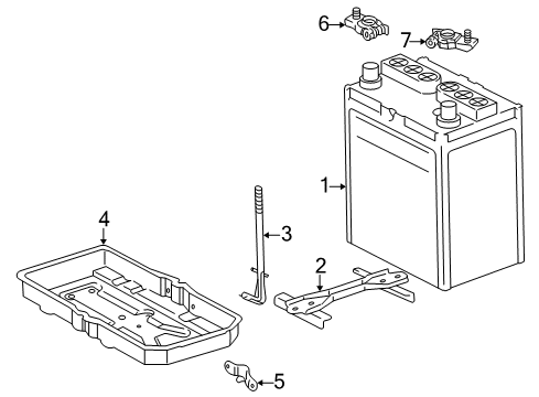 1998 Toyota RAV4 Battery Support Diagram for 74454-42010