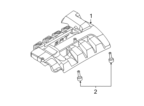 2009 Dodge Caliber Engine Appearance Cover Ball Stud-Engine Cover Attach Diagram for 6509130AA