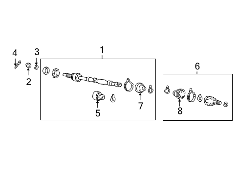 2005 Hyundai Accent Drive Axles - Front Damper Kit-Front Axle Dynamic Diagram for 49504-25A00