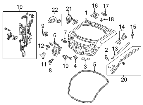 2013 Acura ZDX Lift Gate Weatherstrip, Tail Gate Diagram for 74440-SZN-A01