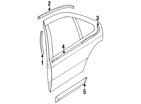 1999 Nissan Sentra Exterior Trim - Rear Door Moulding-Rear Door Outside, RH Diagram for 82820-0M000