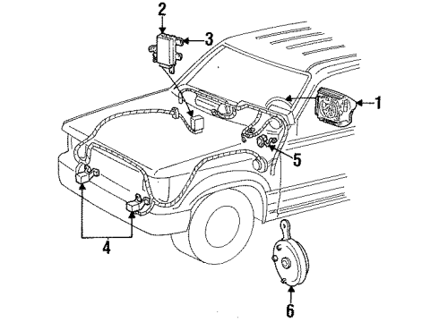 1995 Ford Ranger Air Bag Components Front Sensor Diagram for F5TZ-14B004-F