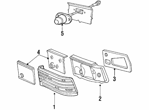 1990 Dodge Shadow Tail Lamps, License Lamps Lens, Tail, Stop, Turn Signal (Serv. In Lamp Assy.) Diagram for 4399495