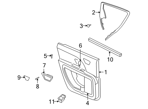 2010 Dodge Journey Rear Door WEATHERSTRIP-Rear Door Belt Inner Diagram for 5076877AC