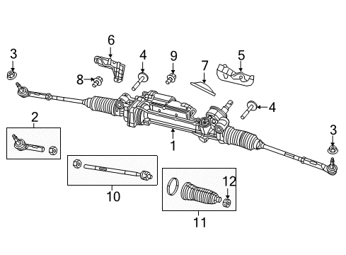 2015 Chrysler 300 Steering Column & Wheel, Steering Gear & Linkage Kit-Inner End Diagram for 68263724AB