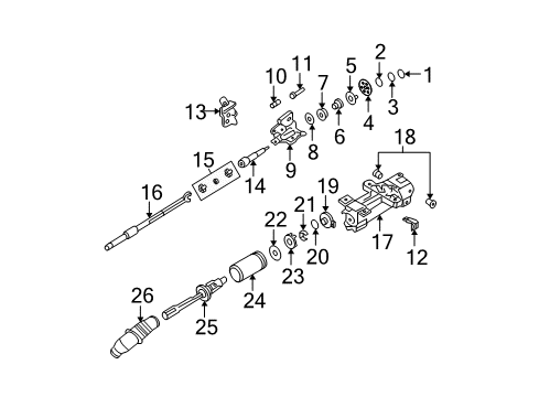 2004 Cadillac DeVille Shaft & Internal Components Sensor, Steering Wheel Position Diagram for 15231652