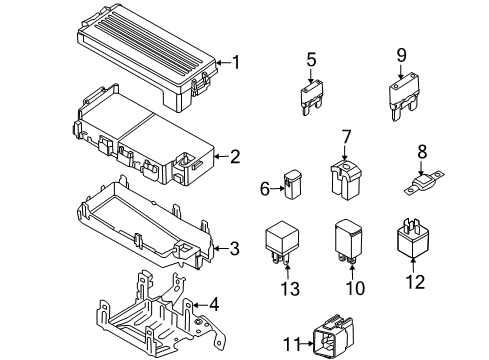 2007 Mercury Montego Electrical Components Upper Cover Diagram for 1L2Z-14A003-AA