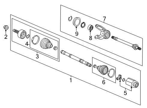 2021 Honda Accord Drive Axles - Front Boot Set, Outboard (Ntn) Diagram for 44018-TVC-305