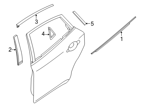 2012 Infiniti M56 Exterior Trim - Rear Door Protector-Rear Door, RH Diagram for 822D2-1MA0A