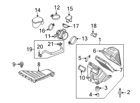 2010 Hyundai Santa Fe Filters Duct-Air Diagram for 28210-2B600