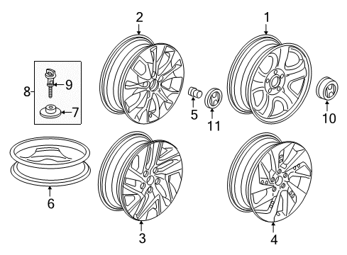 2012 Honda CR-V Wheels, Covers & Trim Disk, Wheel (17X4T) (Ring Techs) Diagram for 42700-T0A-J51
