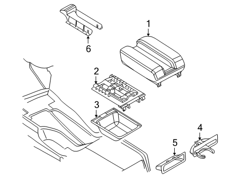 1998 BMW 528i Console Rear Can Holder Diagram for 51168184520