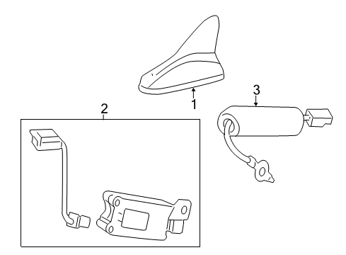 2012 Hyundai Equus Antenna & Radio Combination Antenna Assembly Diagram for 96555-3N500-AF