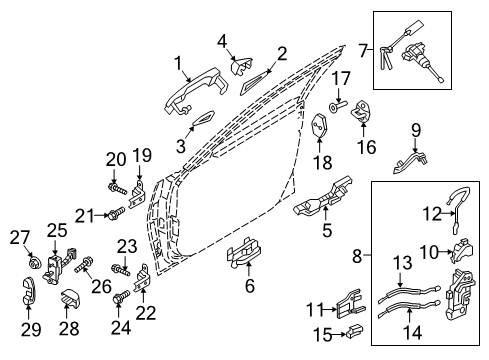 2015 Hyundai Genesis Front Door Motor Assembly-Front Power Window, LH Diagram for 82450-B1000